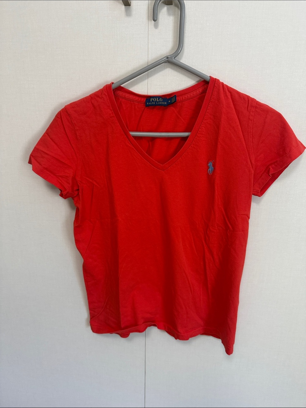 Polo by Ralph Lauren Bright Red V-Neck Short Sleeve Tee